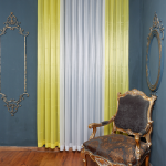 پرده حریر ساده زرد